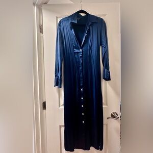 Madewell satin dress in navy
